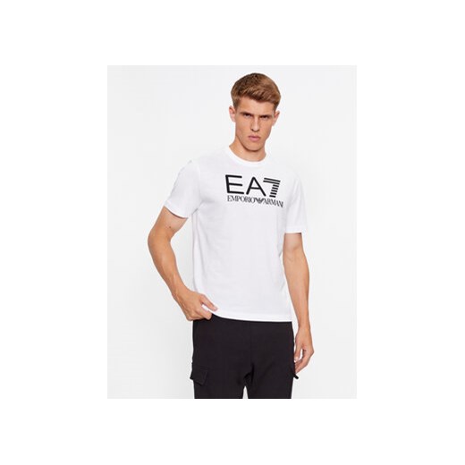 EA7 Emporio Armani T-Shirt 6RPT11 PJNVZ 1100 Biały Regular Fit ze sklepu MODIVO w kategorii T-shirty męskie - zdjęcie 168507334