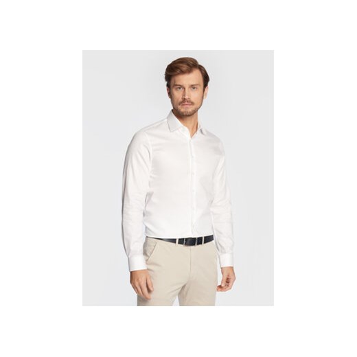 Calvin Klein Koszula K10K108427 Biały Slim Fit ze sklepu MODIVO w kategorii Koszule męskie - zdjęcie 168508020