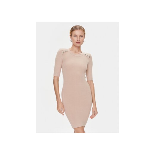 Guess Sukienka dzianinowa Teti 4RGK10 5613Z Brązowy Slim Fit ze sklepu MODIVO w kategorii Sukienki - zdjęcie 168508893