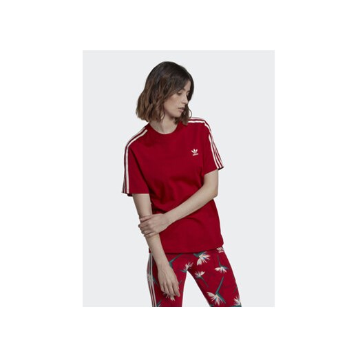 adidas T-Shirt THEBE MAGUGU HK5209 Czerwony Regular Fit ze sklepu MODIVO w kategorii Bluzki damskie - zdjęcie 168509014