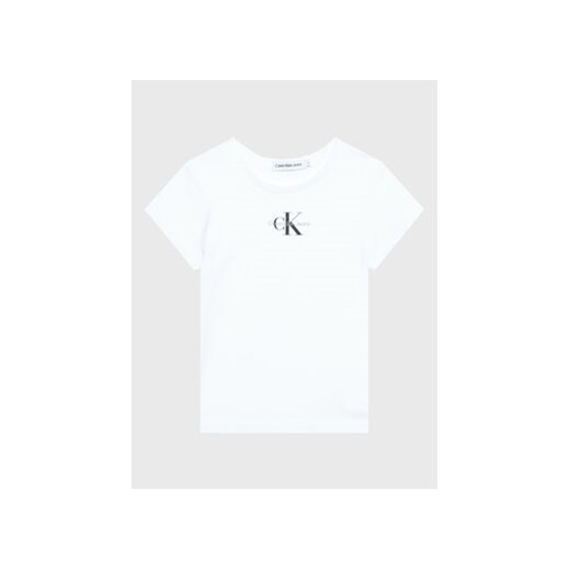 Calvin Klein Jeans T-Shirt Micro Monogram IG0IG01470 Biały Regular Fit ze sklepu MODIVO w kategorii T-shirty chłopięce - zdjęcie 168509293