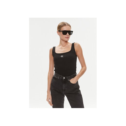 Calvin Klein Jeans Top J20J223192 Czarny Relaxed Fit ze sklepu MODIVO w kategorii Bluzki damskie - zdjęcie 168509552