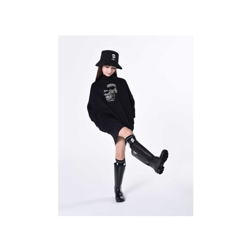 Karl Lagerfeld Kids Sukienka codzienna Z12249 S Czarny Relaxed Fit ze sklepu MODIVO w kategorii Sukienki dziewczęce - zdjęcie 168510264