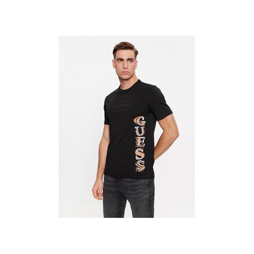 Guess T-Shirt M4RI30 J1314 Czarny Slim Fit ze sklepu MODIVO w kategorii T-shirty męskie - zdjęcie 168510501