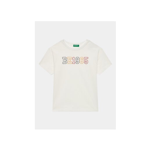 United Colors Of Benetton T-Shirt 3I1XC10D6 Biały Regular Fit ze sklepu MODIVO w kategorii Bluzki dziewczęce - zdjęcie 168511704