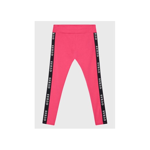 Guess Legginsy J2YB09 KABR0 Różowy Slim Fit ze sklepu MODIVO w kategorii Spodnie dziewczęce - zdjęcie 168511800