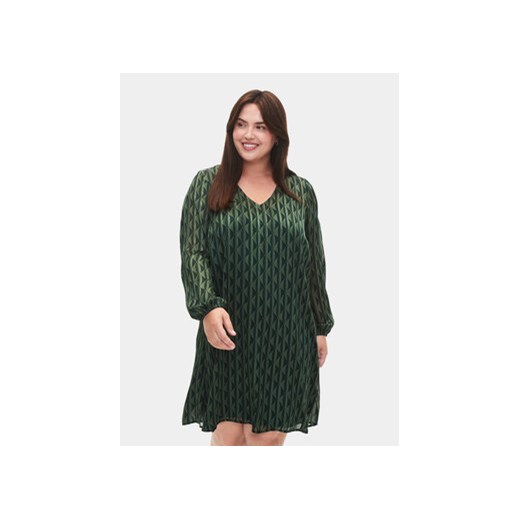 Zizzi Sukienka codzienna M02356B Zielony Regular Fit ze sklepu MODIVO w kategorii Sukienki - zdjęcie 168511993