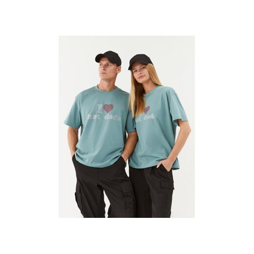 2005 T-Shirt Hot Dads Tee Turkusowy Oversize ze sklepu MODIVO w kategorii Bluzki damskie - zdjęcie 168512704