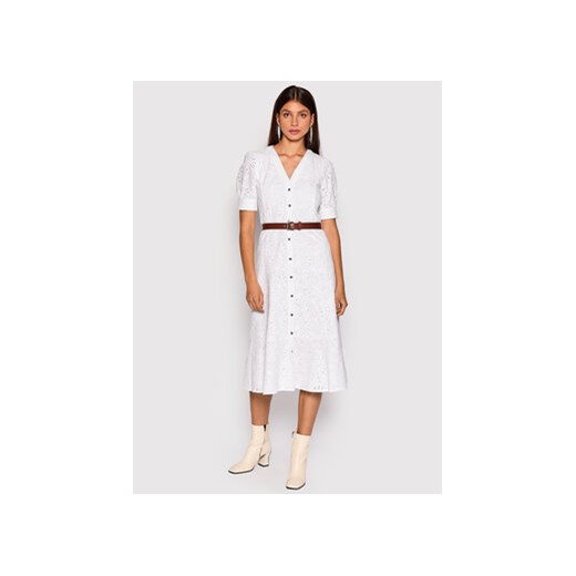MICHAEL Michael Kors Sukienka koszulowa Palm Eyelet MU2814Z4MM Biały Regular Fit ze sklepu MODIVO w kategorii Sukienki - zdjęcie 168512730