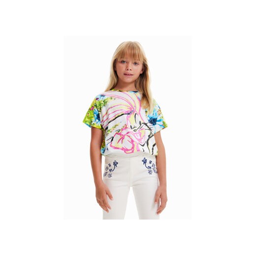 Desigual T-Shirt 23SGTK10 Biały Regular Fit ze sklepu MODIVO w kategorii Bluzki dziewczęce - zdjęcie 168513151