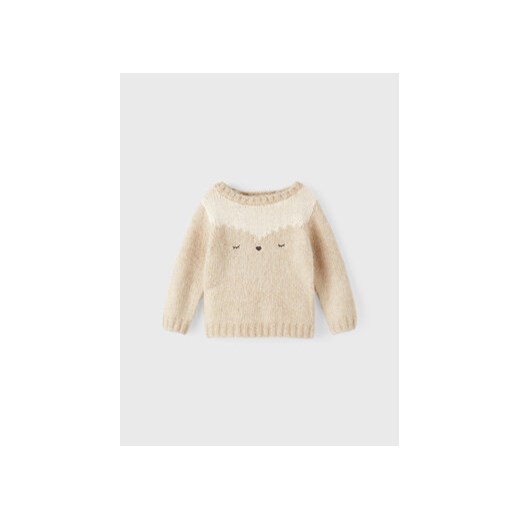 NAME IT Sweter 13207086 Beżowy Regular Fit ze sklepu MODIVO w kategorii Bluzy i swetry - zdjęcie 168513291