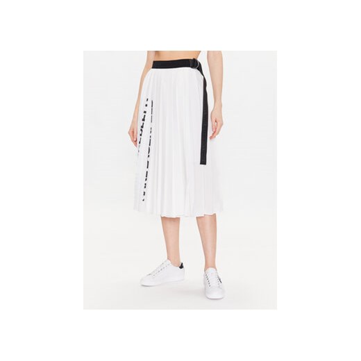 KARL LAGERFELD Spódnica plisowana 225W1201 Biały Regular Fit ze sklepu MODIVO w kategorii Spódnice - zdjęcie 168513710