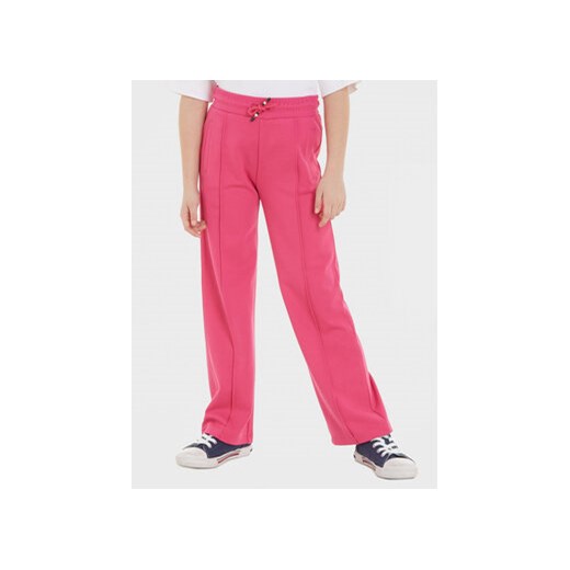 Tommy Hilfiger Spodnie materiałowe KG0KG07604 Różowy Wide Leg ze sklepu MODIVO w kategorii Spodnie dziewczęce - zdjęcie 168513744