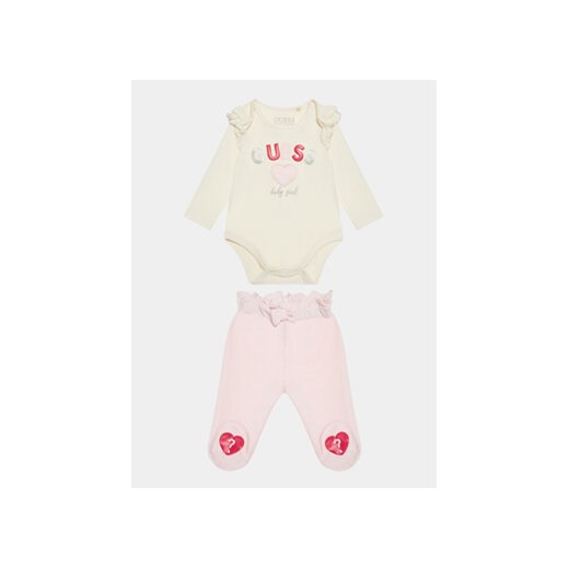 Guess Komplet body i spodnie S3BG09 J1311 Różowy Regular Fit ze sklepu MODIVO w kategorii Komplety niemowlęce - zdjęcie 168513932