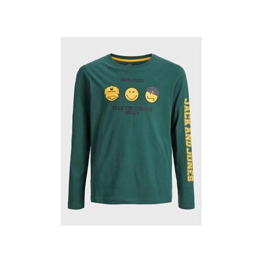 Jack&Jones Junior Bluzka Smileyworld 12223448 Zielony Regular Fit ze sklepu MODIVO w kategorii T-shirty chłopięce - zdjęcie 168514383