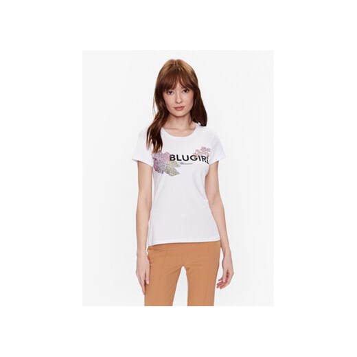 Blugirl Blumarine T-Shirt RA3157-J5003 Biały Regular Fit ze sklepu MODIVO w kategorii Bluzki damskie - zdjęcie 168514553