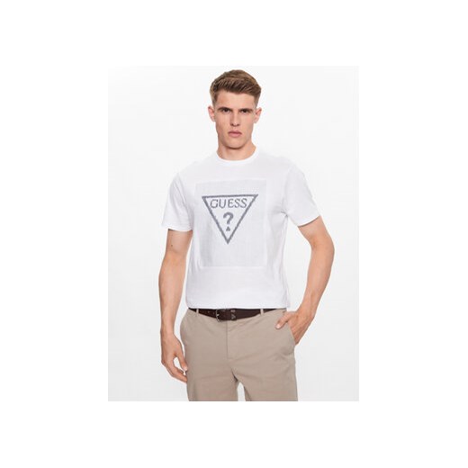 Guess T-Shirt M3YI91 K9RM1 Biały Slim Fit ze sklepu MODIVO w kategorii T-shirty męskie - zdjęcie 168514762