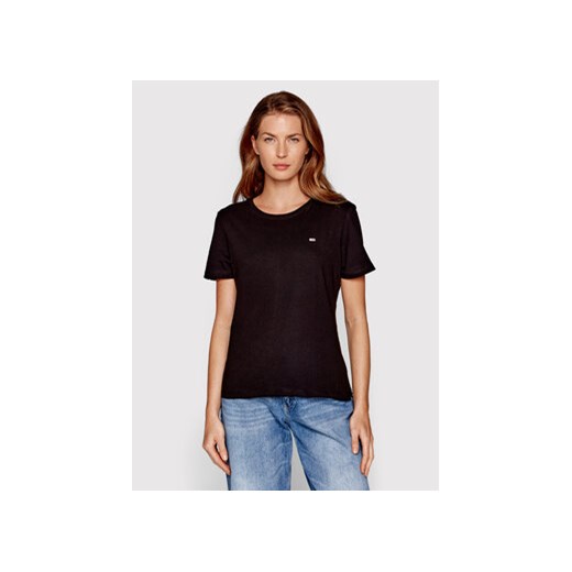 Tommy Jeans T-Shirt Soft Jersey DW0DW14616 Czarny Regular Fit ze sklepu MODIVO w kategorii Bluzki damskie - zdjęcie 168515073