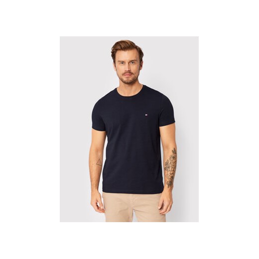 Tommy Hilfiger T-Shirt Core Stretch MW0MW27539 Granatowy Slim Fit ze sklepu MODIVO w kategorii T-shirty męskie - zdjęcie 168515121