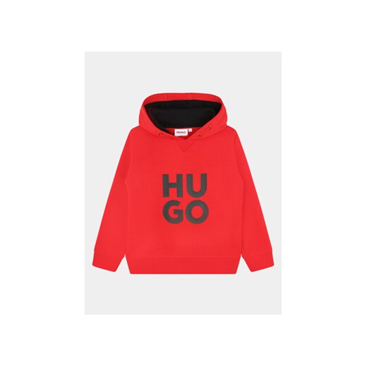 Hugo Bluza G25152 D Czerwony Regular Fit ze sklepu MODIVO w kategorii Bluzy chłopięce - zdjęcie 168515133