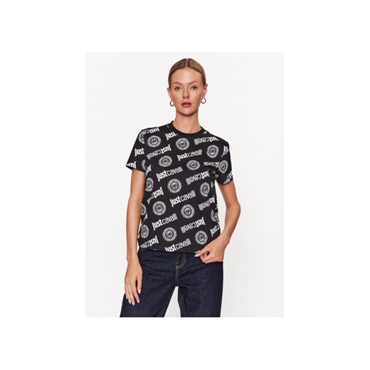 Just Cavalli T-Shirt 75PAHF01 Czarny Regular Fit ze sklepu MODIVO w kategorii Bluzki damskie - zdjęcie 168515301