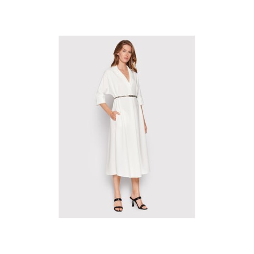 Imperial Sukienka codzienna ACIODEM Biały Regular Fit ze sklepu MODIVO w kategorii Sukienki - zdjęcie 168516150