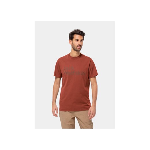 Jack Wolfskin T-Shirt Essential Logo T 1809591 Czerwony Regular Fit ze sklepu MODIVO w kategorii T-shirty męskie - zdjęcie 168516734