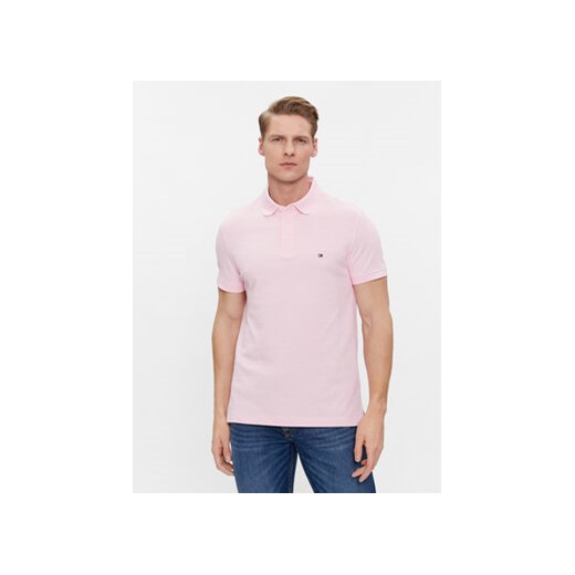 Tommy Hilfiger Polo 1985 MW0MW17771 Różowy Slim Fit ze sklepu MODIVO w kategorii T-shirty męskie - zdjęcie 168517383