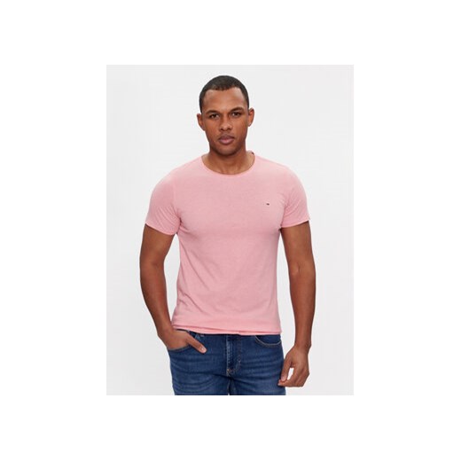 Tommy Jeans T-Shirt Jaspe DM0DM09586 Różowy Slim Fit ze sklepu MODIVO w kategorii T-shirty męskie - zdjęcie 168519374
