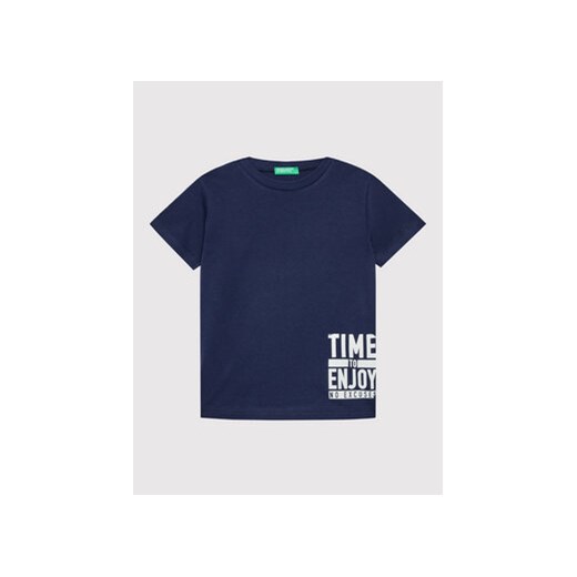United Colors Of Benetton T-Shirt 3096C103K Granatowy Regular Fit ze sklepu MODIVO w kategorii T-shirty chłopięce - zdjęcie 168520141