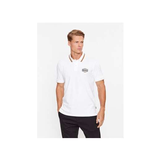 Boss Polo Parlay 194 50495553 Biały Regular Fit ze sklepu MODIVO w kategorii T-shirty męskie - zdjęcie 168520440
