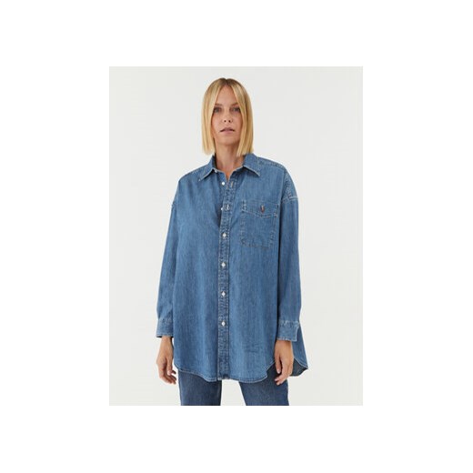 Polo Ralph Lauren Koszula 211909442001 Niebieski Regular Fit ze sklepu MODIVO w kategorii Koszule damskie - zdjęcie 168520490
