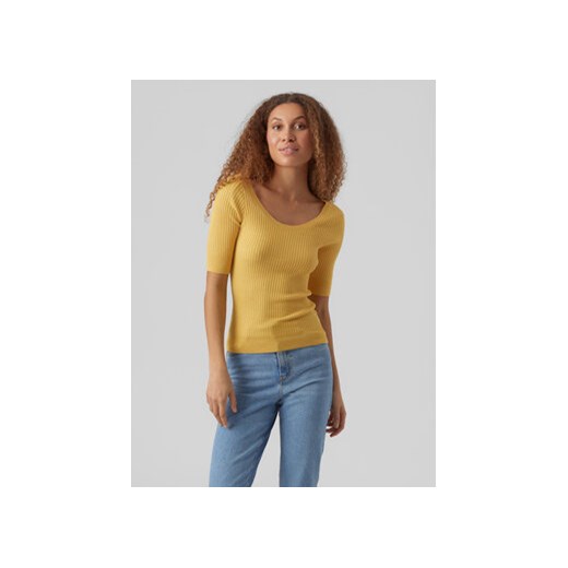 Vero Moda Sweter Estela 10277850 Żółty Slim Fit ze sklepu MODIVO w kategorii Swetry damskie - zdjęcie 168520824