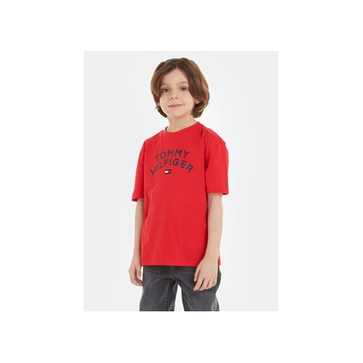 Tommy Hilfiger T-Shirt KB0KB08548 S Czerwony Regular Fit ze sklepu MODIVO w kategorii T-shirty chłopięce - zdjęcie 168521141