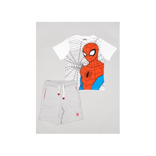 Zippy Komplet t-shirt i spodenki Spider-Man ZKBAP0602 23002 Biały Regular Fit ze sklepu MODIVO w kategorii Komplety chłopięce - zdjęcie 168521343