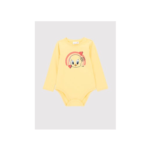 Coccodrillo Body LOONEY TUNES ZC2112103LIG Żółty Regular Fit ze sklepu MODIVO w kategorii Body niemowlęce - zdjęcie 168521384