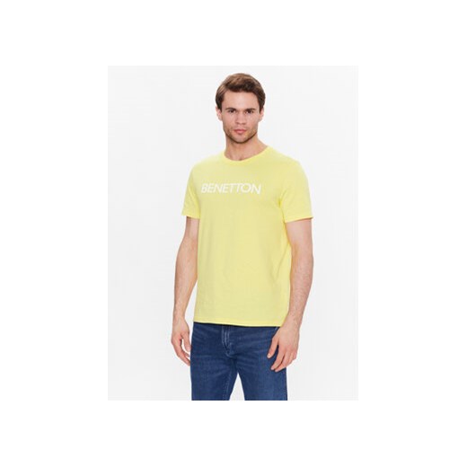 United Colors Of Benetton T-Shirt 3I1XU100A Żółty Regular Fit ze sklepu MODIVO w kategorii T-shirty męskie - zdjęcie 168521614