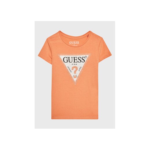 Guess T-Shirt J2YI51 K6YW1 Pomarańczowy Regular Fit ze sklepu MODIVO w kategorii Bluzki dziewczęce - zdjęcie 168521764