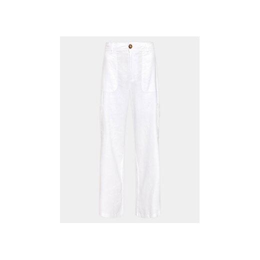 Gina Tricot Spodnie materiałowe 19959 Biały Regular Fit ze sklepu MODIVO w kategorii Spodnie damskie - zdjęcie 168522351