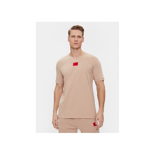 Hugo T-Shirt Diragolino212 50447978 Beżowy Regular Fit ze sklepu MODIVO w kategorii T-shirty męskie - zdjęcie 168522842