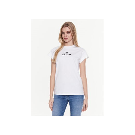Replay T-Shirt W3588H.000.23188P Biały Regular Fit ze sklepu MODIVO w kategorii Bluzki damskie - zdjęcie 168524490