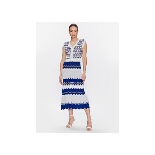 Morgan Sukienka dzianinowa 231-RMGUI Niebieski Regular Fit ze sklepu MODIVO w kategorii Sukienki - zdjęcie 168524981