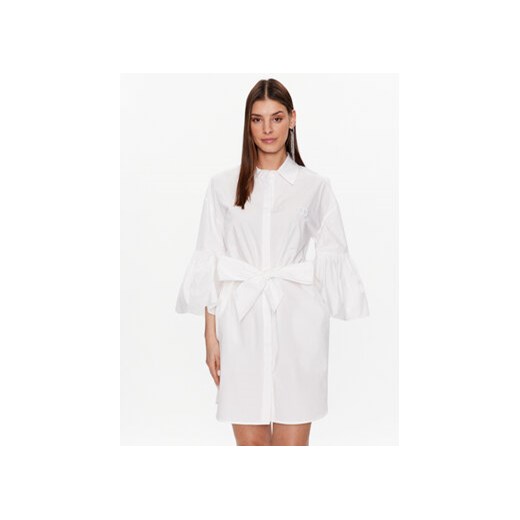 TWINSET Sukienka koszulowa 231TT2045 Biały Regular Fit Twinset 40 okazyjna cena MODIVO