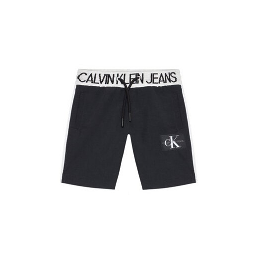 Calvin Klein Jeans Szorty sportowe Punto Fabric Mix Jogger IB0IB00794 Czarny 10Y wyprzedaż MODIVO