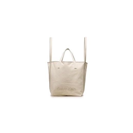 Calvin Klein Torebka Ck Summer Shopper Lg Refib K60K610432 Beżowy ze sklepu MODIVO w kategorii Torby Shopper bag - zdjęcie 168525523
