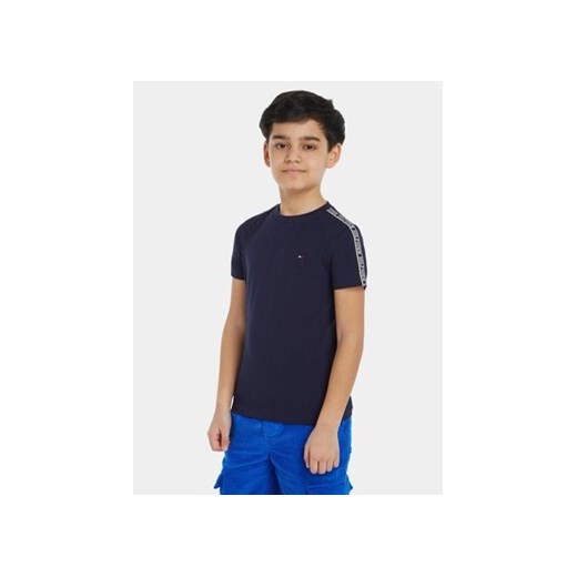 Tommy Hilfiger T-Shirt Tape KB0KB08782 S Granatowy Regular Fit ze sklepu MODIVO w kategorii T-shirty chłopięce - zdjęcie 168525890