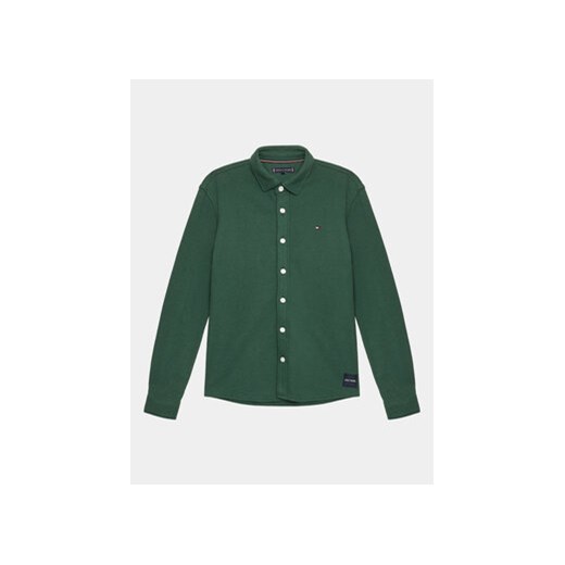 Tommy Hilfiger Koszula Solid KB0KB08308 D Zielony Regular Fit ze sklepu MODIVO w kategorii Koszule chłopięce - zdjęcie 168526002