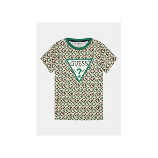 Guess T-Shirt L4RI03 K8HM3 Zielony Regular Fit ze sklepu MODIVO w kategorii T-shirty chłopięce - zdjęcie 168526462
