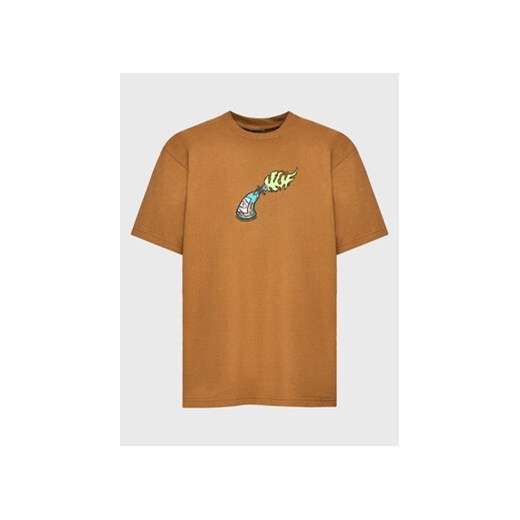 HUF T-Shirt Fire Starter TS01947 Brązowy Regular Fit ze sklepu MODIVO w kategorii T-shirty męskie - zdjęcie 168526954
