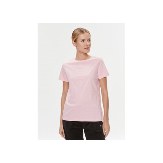 Guess T-Shirt Adele V2YI07 K8HM0 Różowy Regular Fit ze sklepu MODIVO w kategorii Bluzki damskie - zdjęcie 168527063